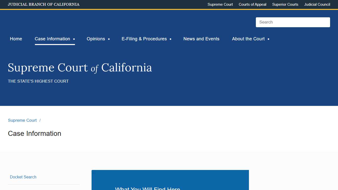 Case Information | Supreme Court of California